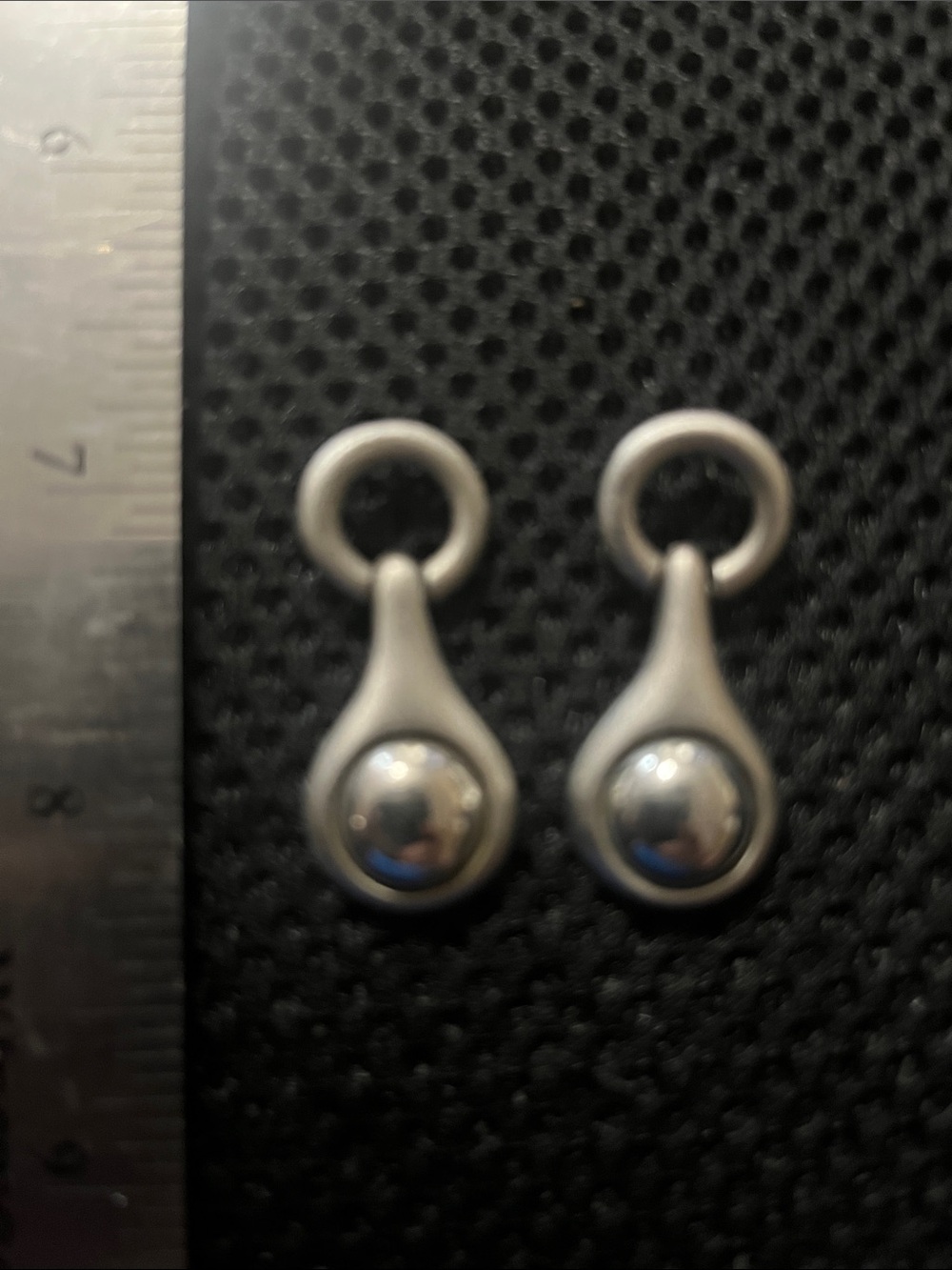 Simple Silver Drop Charm Pair - Polished Teardrop Design